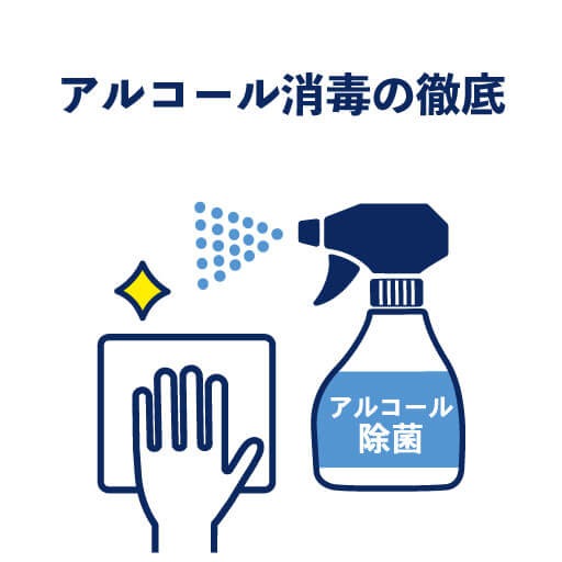 アルコール消毒の徹底